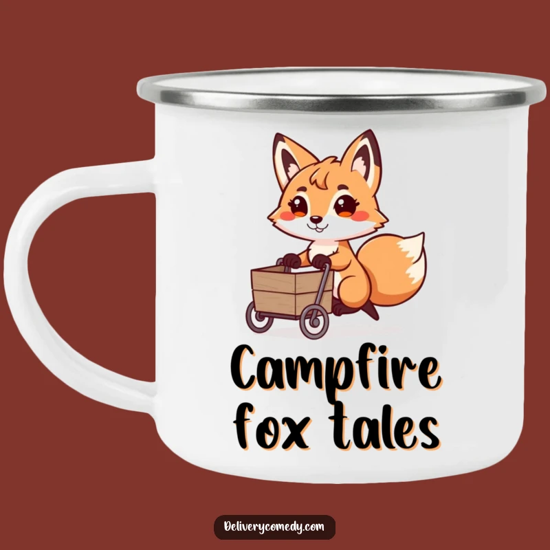 Funny Fox Cart Puller Camping Mug: Determined Companion for Your Journeys