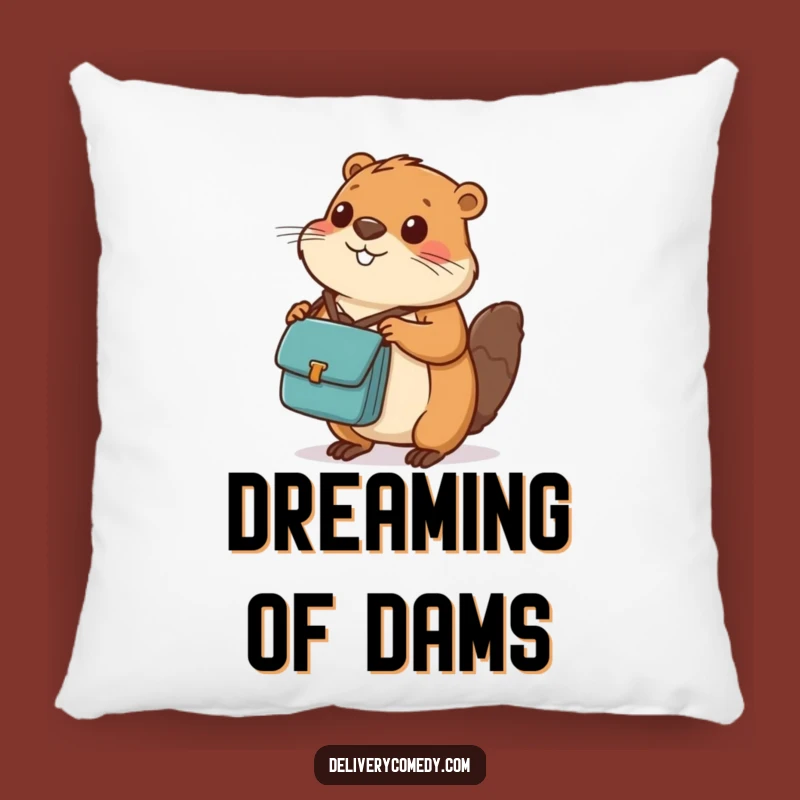 Funny Beaver Messenger Bag Pillow: Soft Comfort for the Diligent