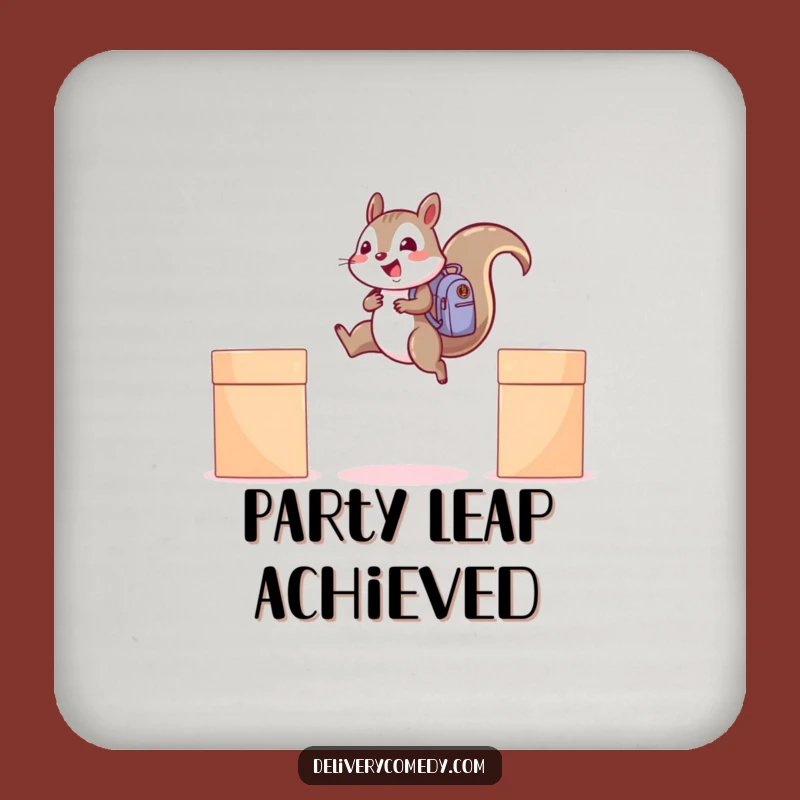 Funny Squirrel Backpack Drink Coasters: Protect Surfaces with Cheerful Art