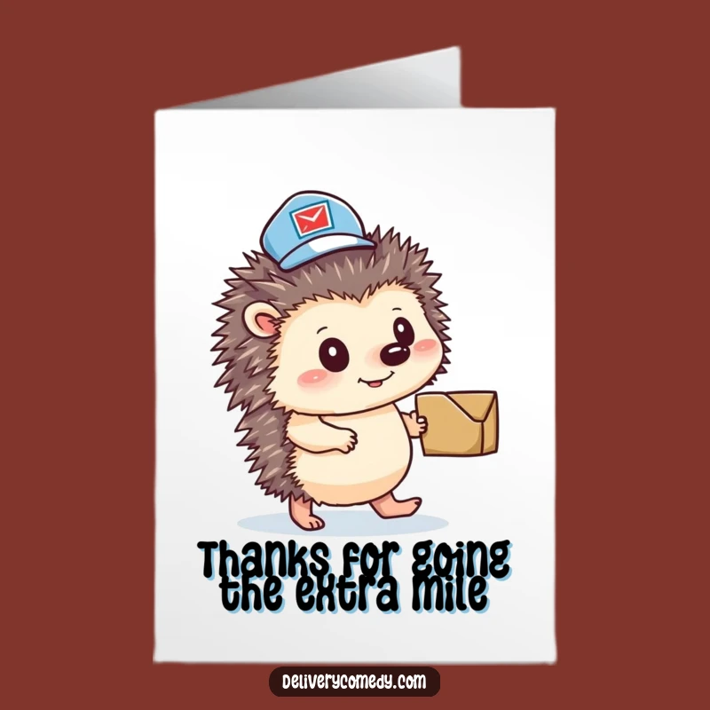 Free Printable Thank You Hedgehog Mail Carrier Card - Humorous Downloadable DIY Gift!