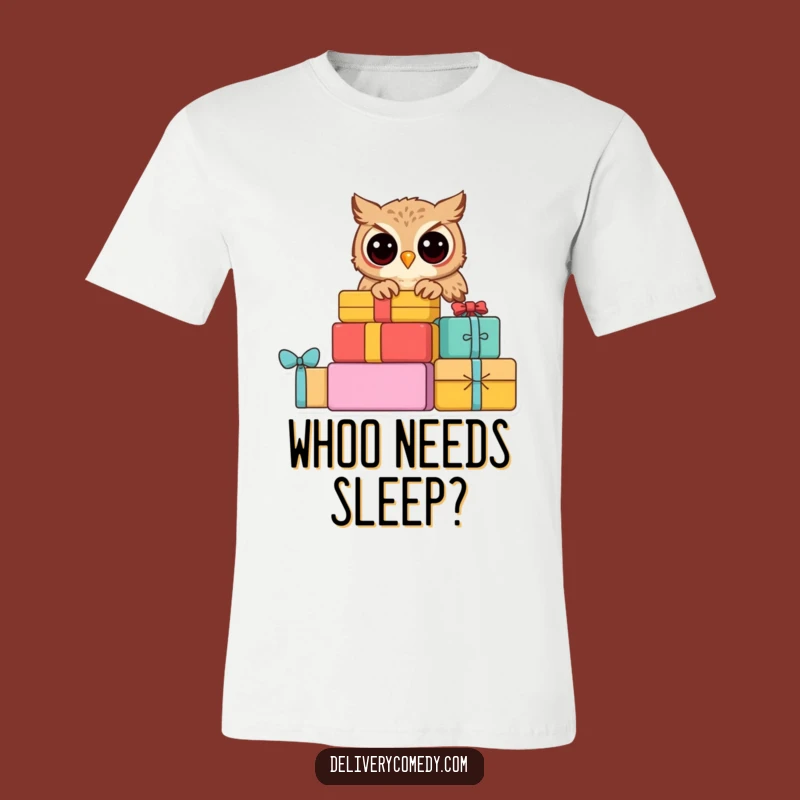 Funny Curious Owl T-Shirt:parcel Peeker Design, Hilarious Gift for Wise Ones