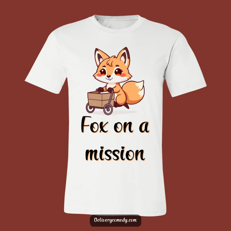 Funny Fox Cart Puller T-Shirt: Playful Determination Design, Hilarious Gift